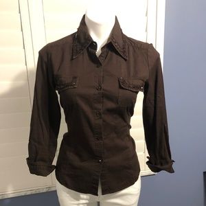 Brown sparkly blouse
